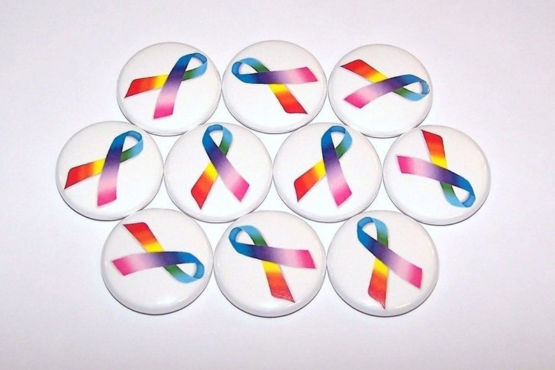 All Cancers Awareness Ribbon Pins 10 Pack Multi-color - Etsy