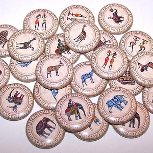 African Tribal Art Pins (10 Pack), Africa Buttons 1&quot; or 1.5&quot; or 2.25&quot; Pinback Buttons or Magnets, African Art, Africa Party Favors