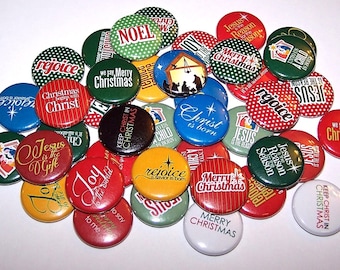 Juego de 10 botones con mensaje religioso Feliz Navidad, botones o imanes con reverso de 1" o 1,5", prendedores navideños de Jesucristo, regalos de fiesta, nacimiento de Jesús