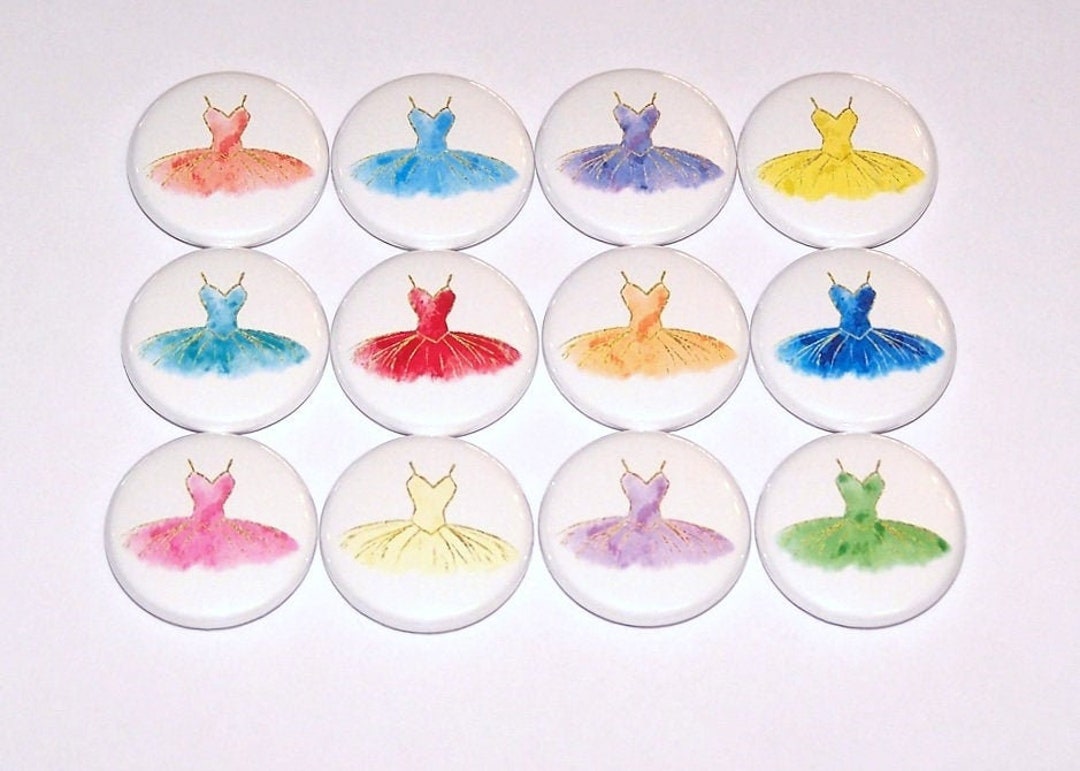 Ballerina Tutus (12 Pack) Ballet Dress Buttons, 1