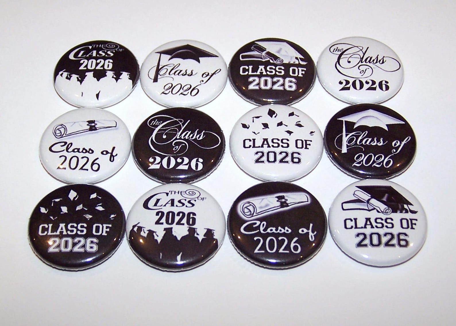 Class of 2026 Pins (12 Pack) Graduation Buttons 1