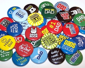 Father's Day Pin Back Buttons - Assorted 10 Pack