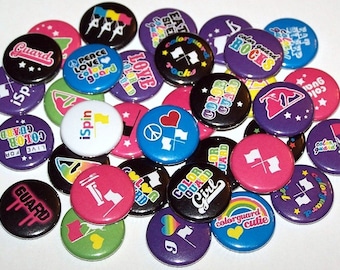 Color Guard Set of 10 Buttons 1" or 1.5" Pin Back Buttons or Magnets Flag Spinning Spinner Party Favors