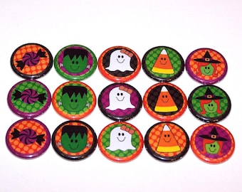 Cute Halloween 1 Inch Pin Back Buttons 1" Pins