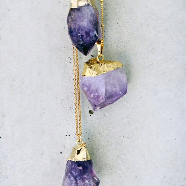 RAW amethyst necklace