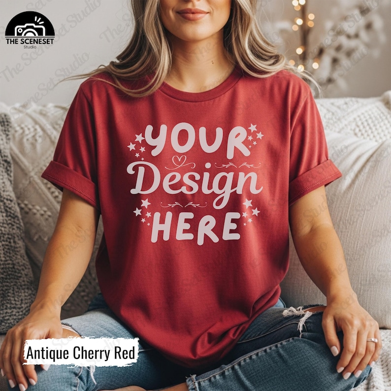 Gildan 64000 Tshirt Mockup Bundle, G640 T-Shirt Mock-up Bundle, Real Model Mock, Neutral Simple Spring Summer Gildan 640 Tee Shirt Mocks image 10