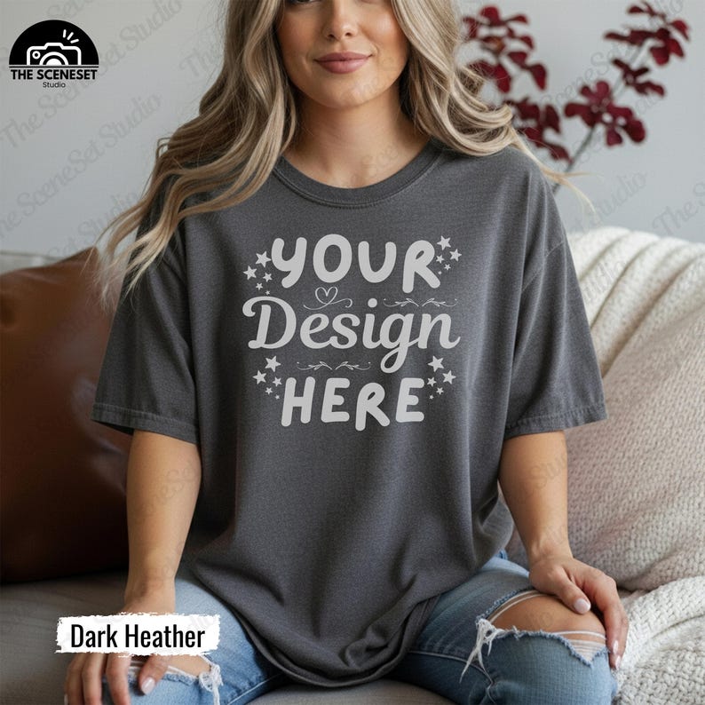 Gildan 64000 Tshirt Mockup Bundle, G640 T-Shirt Mock-up Bundle, Real Model Mock, Neutral Simple Spring Summer Gildan 640 Tee Shirt Mocks image 2