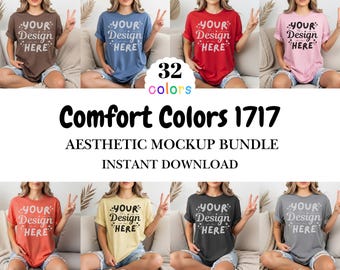 Comfort Colors 1717 T-Shirt Mockup Bundle, 32 Colors, Lifestyle Tee Mocks (Digital Download)