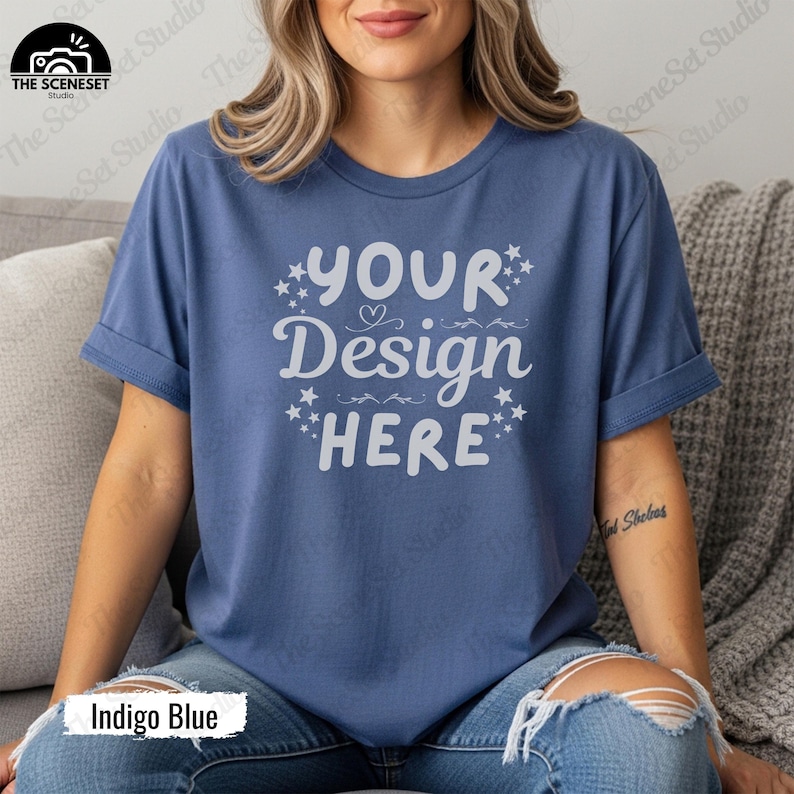 Gildan 64000 Tshirt Mockup Bundle, G640 T-Shirt Mock-up Bundle, Real Model Mock, Neutral Simple Spring Summer Gildan 640 Tee Shirt Mocks image 5