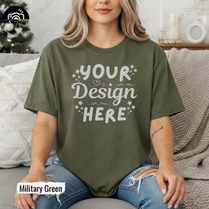 Gildan 64000 Tshirt Mockup Bundle, G640 T-Shirt Mock-up Bundle, Real Model Mock, Neutral Simple Spring Summer Gildan 640 Tee Shirt Mocks image 4
