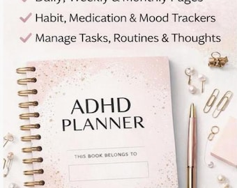 ADHD Planner for Adults & Students | Daily, Weekly, Monthly (Digital PDF)