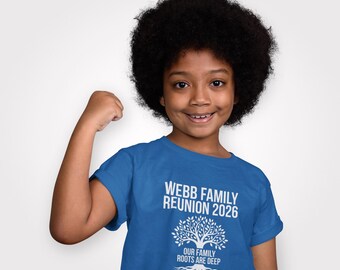 Webb Family Reunion 2026 Kids T-Shirt | Family Tree Roots Design