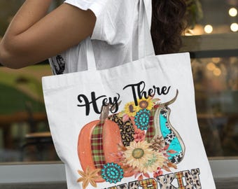 Autumn Pumpkin Floral Tote Bag – Fall Grocery Shopper