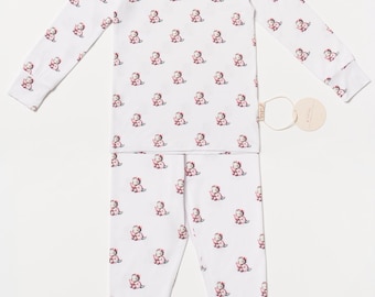 Ensemble pyjama bébé fille Rêve de dragon, pyjamas en coton doux pour tout-petits, vêtements de nuit pour enfants à manches longues, tenue de pyjama animal mignon, cadeau de baby shower