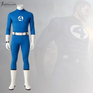 Stretching Hero Blue Cosplay Suit