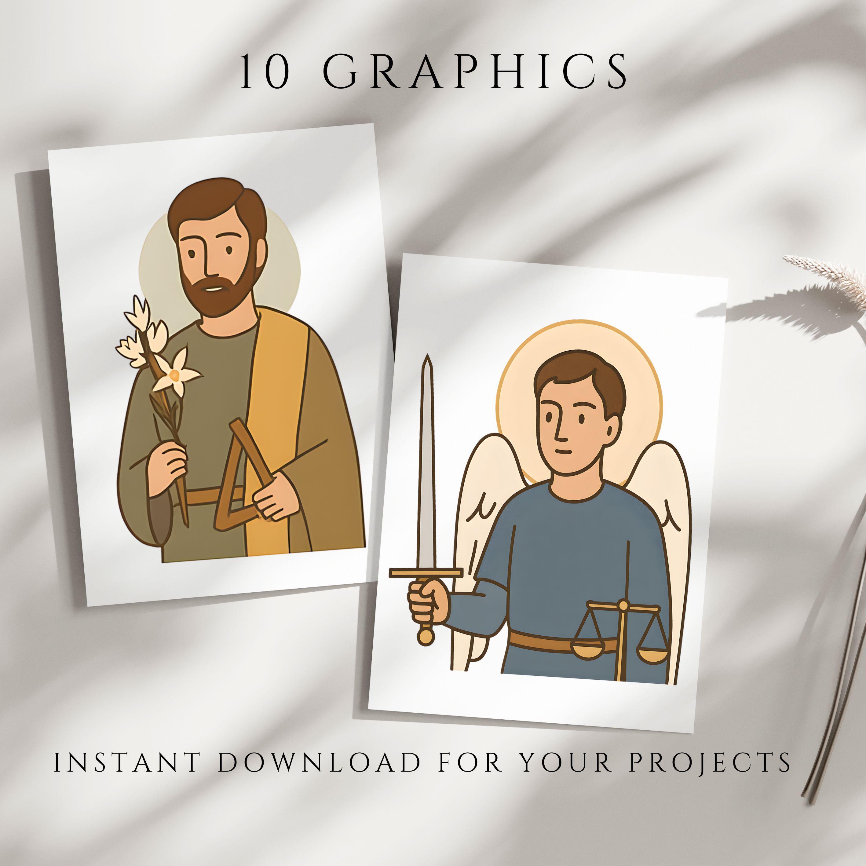 Catholic Saint Clipart Bundle | Modern Saints Clipart | Religious PNG ...