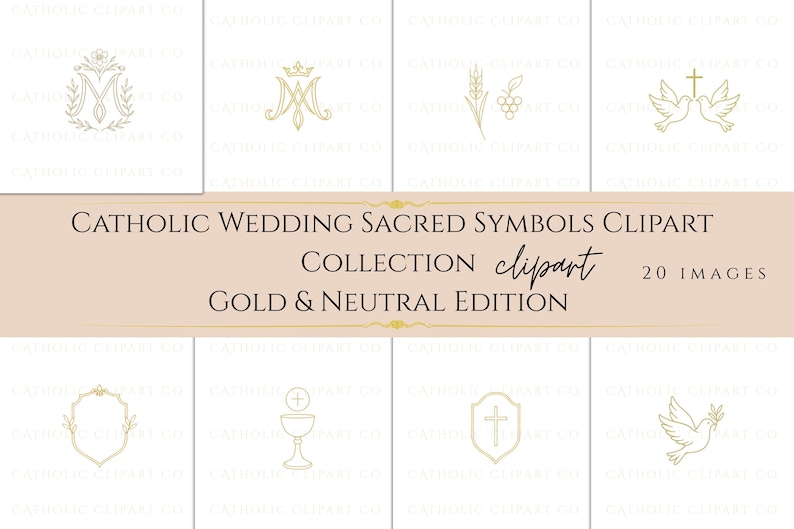 Floral Marian monogram with soft gold flowers • Monograma mariano floral con flores doradas suaves