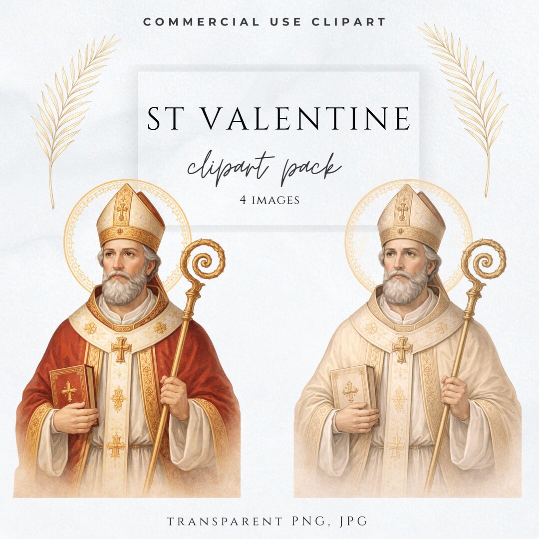 Saint Valentine Patron of Marriage Clipart | Catholic Wedding Saint PNG ...