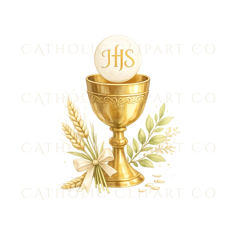 Catholic Watercolor Sacraments Clipart | Baptism First Communion