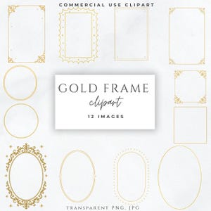 Gold Ornate Frame Clipart | Vintage Baroque Borders, Holy Card Frames, Catholic Prayer Card Frames, Marian Star Halo Frames, PNG JPG