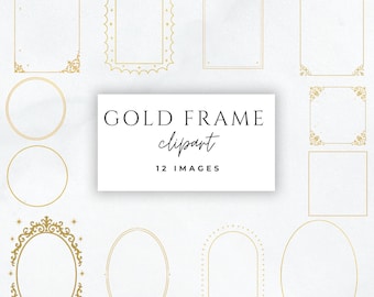 Gold Ornate Frame Clipart | Vintage Baroque Borders, Holy Card Frames, Catholic Prayer Card Frames, Marian Star Halo Frames, PNG JPG