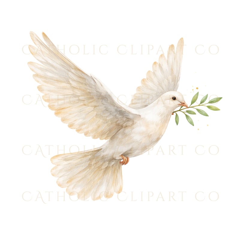 White Catholic baptism candle watercolor clipart with gold cross | Vela blanca de bautismo católico en acuarela con cruz dorada