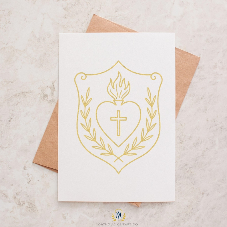 Holy Family gold outline clipart for wedding programs • Sagrada Familia en líneas doradas para programas de boda