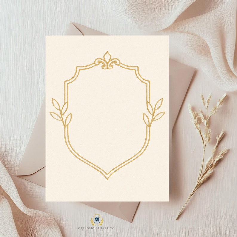 Dove with olive branch gold clipart • Paloma con rama de olivo en estilo dorado