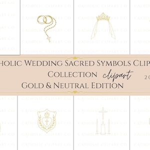 Marian monogram gold clipart for Catholic wedding designs • Monograma mariano dorado para diseños de boda católica