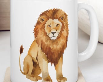 Lion Ceramic Coffee Mug | Wildlife Lover Gift