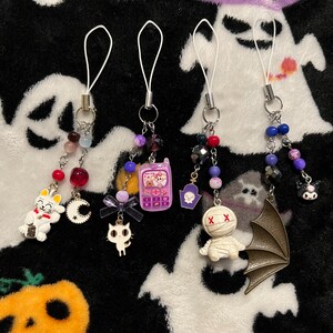 handmade beaded phone charm keychains, multiple options