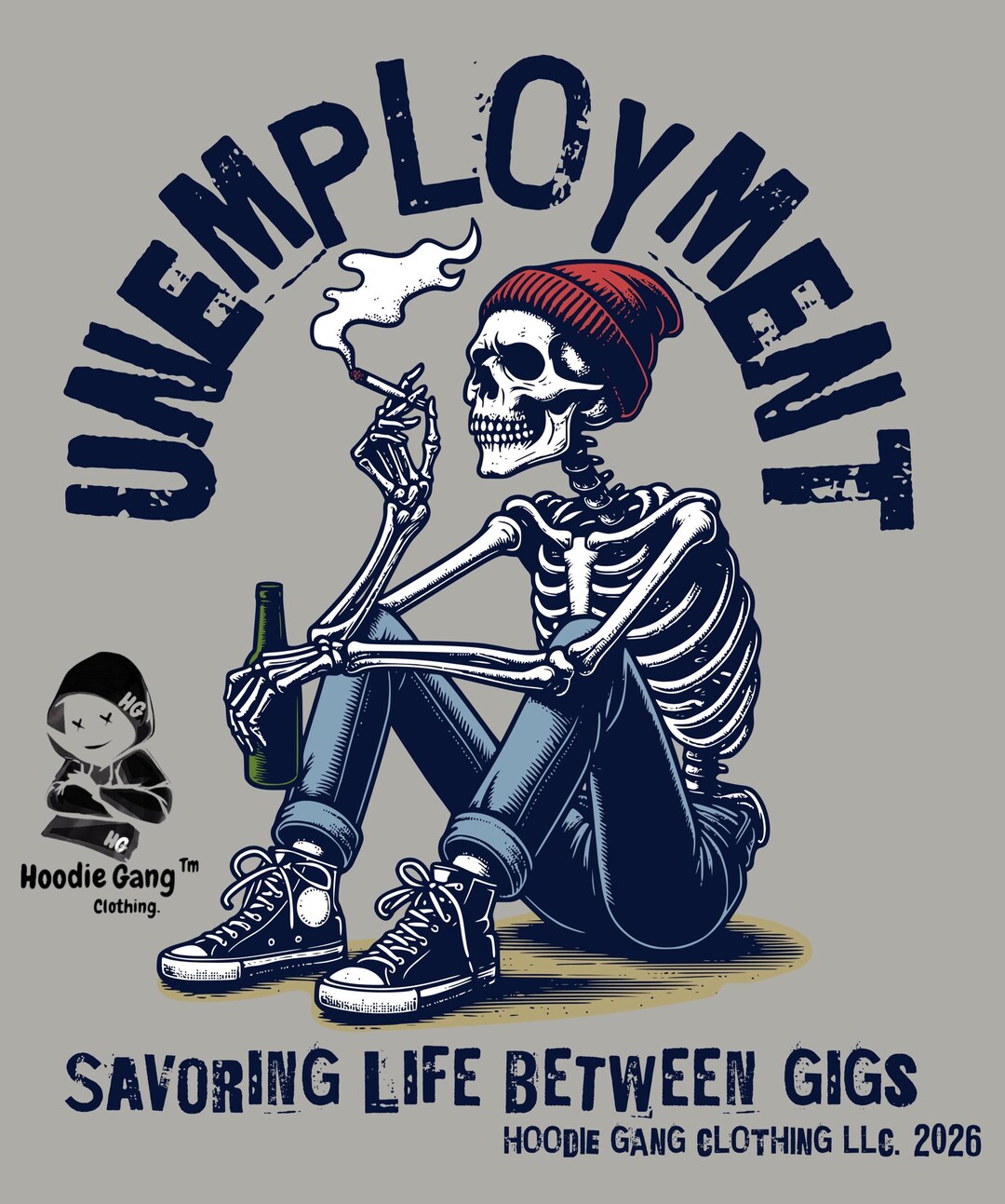 Jobless Skeleton SKELETON UNEMPLOYMENT HOODIE - Etsy
