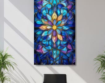 Tempered Glass Flower Wall Art, Extra Large Floral Home Decor