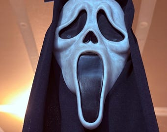 Ghostface Mask with Upgraded Eye Mesh and Re-Shroud | Clean, Weathered & Concept Styles