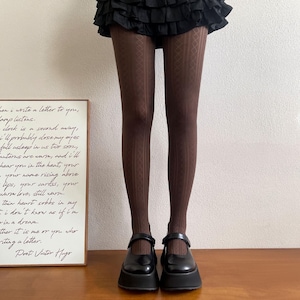 Diamond Pattern Tights Jacquard Sheer Pantyhose Korean Academia Tights Alt Girl Patterned Hosiery Slimming Sheer Leggings