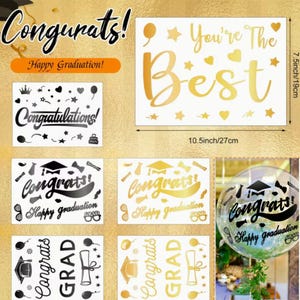 Decal Stickers 6pcs Balloons for Graduation, Congratulation or You're the best
