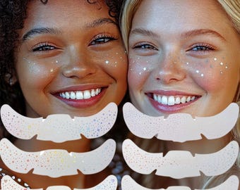 Silver 6pcs Freckles Temporary Tattoo for Makeup Party, Club and Rave , Accessory Festival