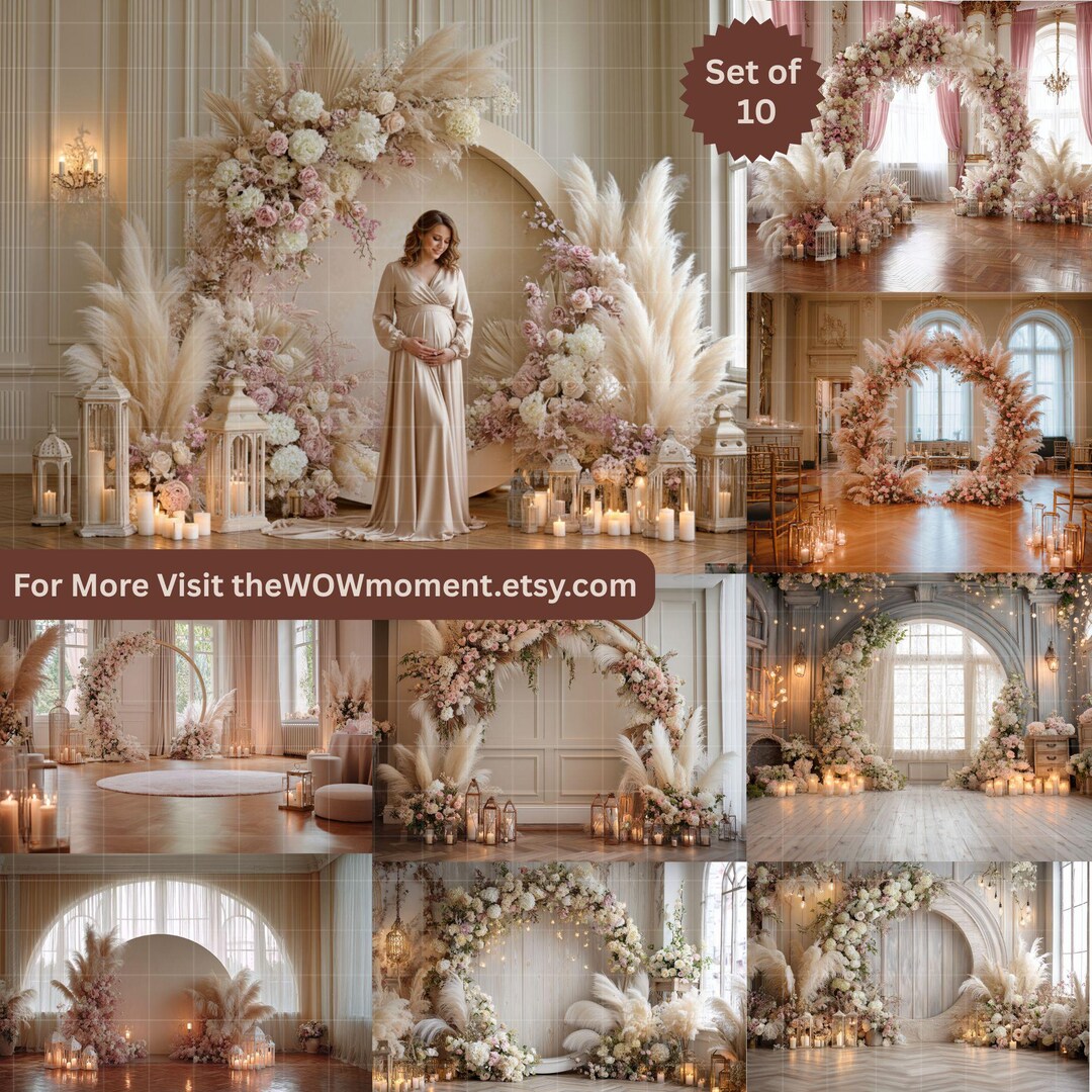 Boho Floral Maternity Digital Backdrop Texture Backdrop Background ...