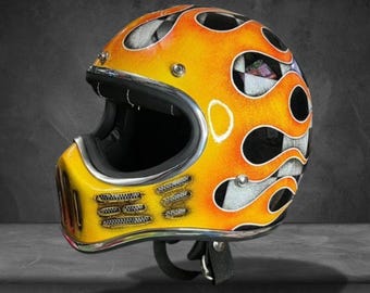 Vintage Arthur Fulmer AF40 Motorcycle Helmet | 1970s Café Racer