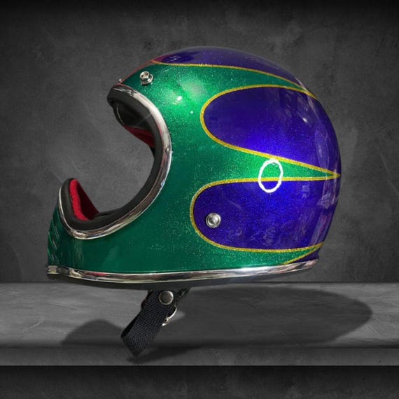 blue glitter motorcycle helmet One K MIPS Avanc Convertible riding Glossy roller skate helmet Cakil Moto3 Glitter Brazilian Vibes