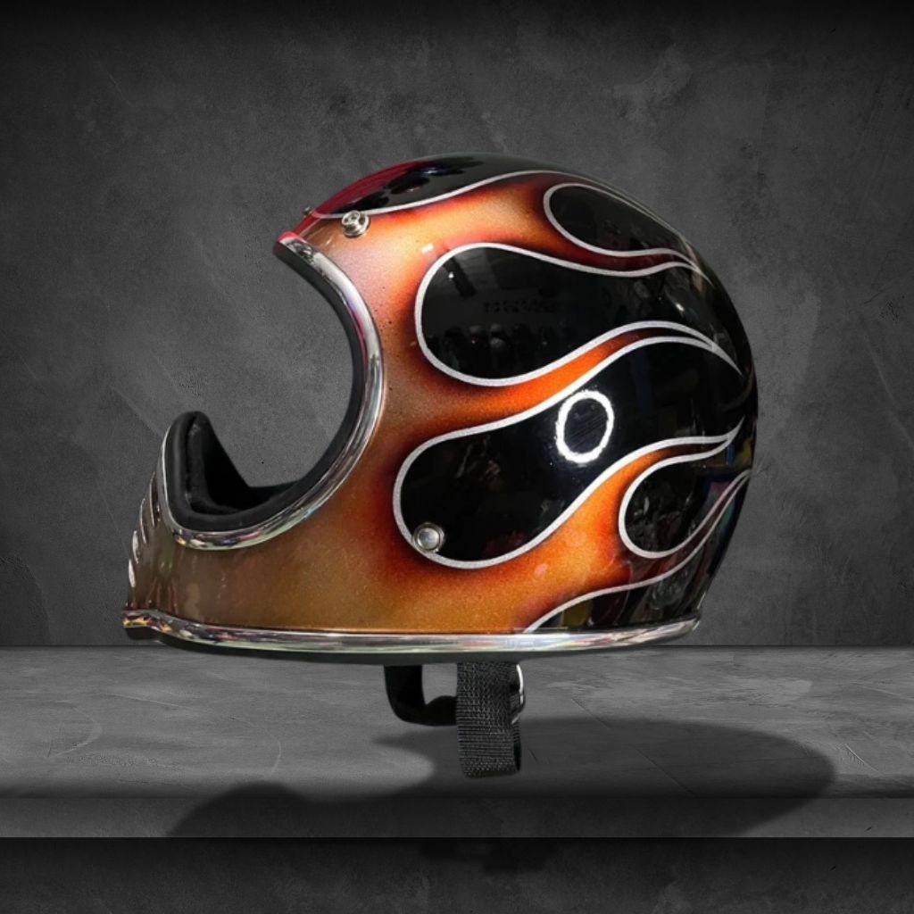 custom flame paint motorcycle helmet Burning Death Skull Airbrushed Flames Can't go wrong with the