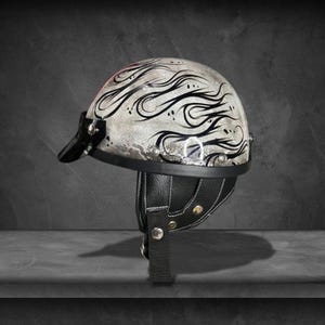 Chips Custom Riot Flames Helm Custom Handmade Motorcycle Style Retro