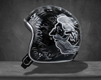 Slimhead 500TX handgeschilderde graffitihelm Handgemaakte motorfietsstijl retro