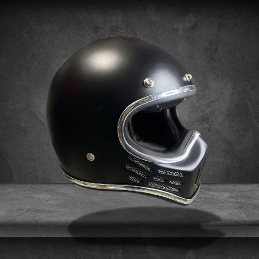 Cakil Simpson M30 Basic Black Matte Helmet Handmade Motorcycle