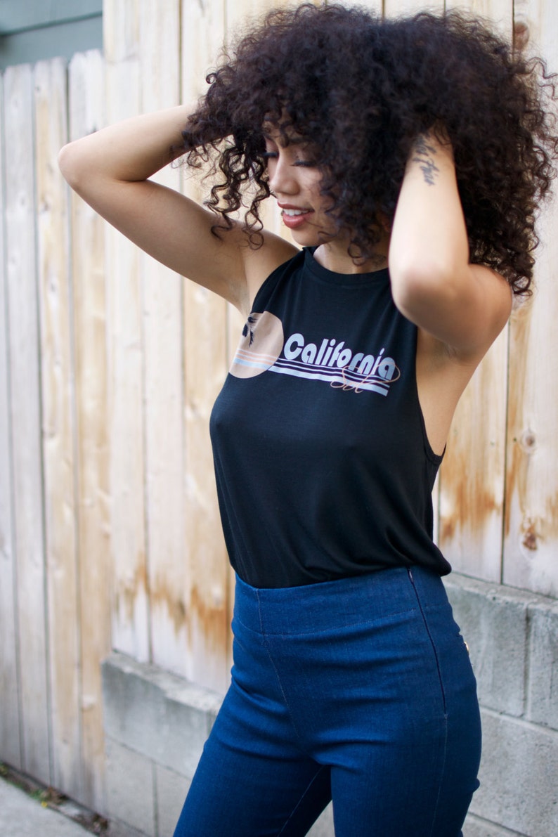 California Sol Vintage Inspired Graphic Muscle Tank Top  SALT image 1