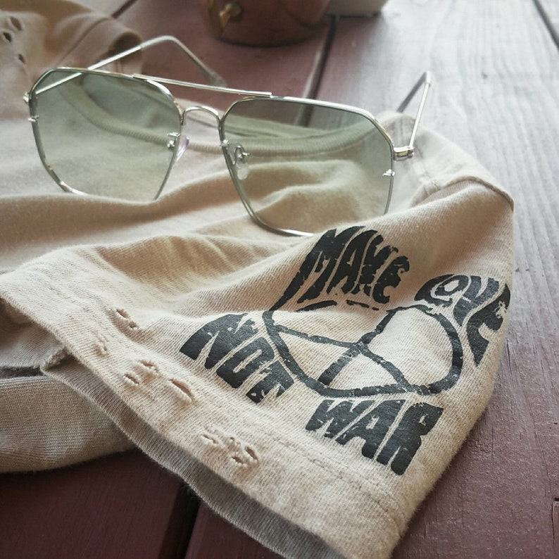 Organic Cotton Make Love Not War Eco-friendly Sustainable Ladies Graphic Tee by Salt & Sol image 6