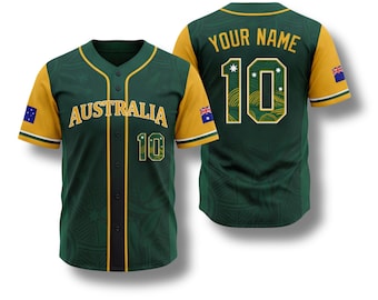 Australia Baseball Jersey Custom Name Number Shirt, Soccer Fan Gift 2026