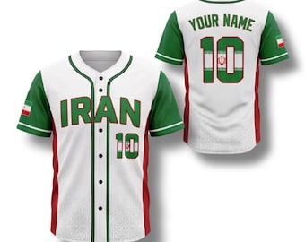 Iran Baseball Jersey Custom Name Number Shirt, Soccer Fan Gift 2026