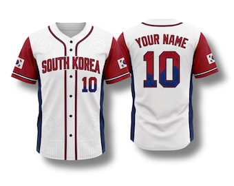 South Korea Baseball Jersey, Custom Name Number Shirt, Personalized Soccer Fan Top