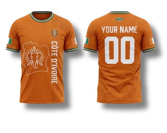 Cote d'Ivoire Custom Name Number Shirt, Orange Soccer Fan Tee, 2026 Supporter Gift